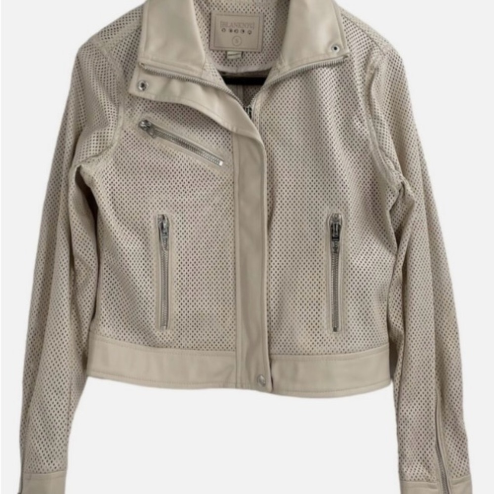 BlankNYC Beige Perforated leather Women's Jacket extra small‎
